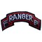 U.S. Army 1st Battalion Ranger Patch Black &#x26; White